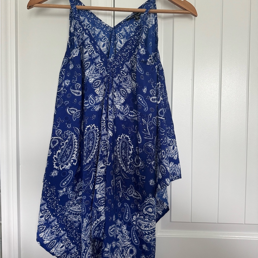 Unique Spectrum Blue Paisley Top